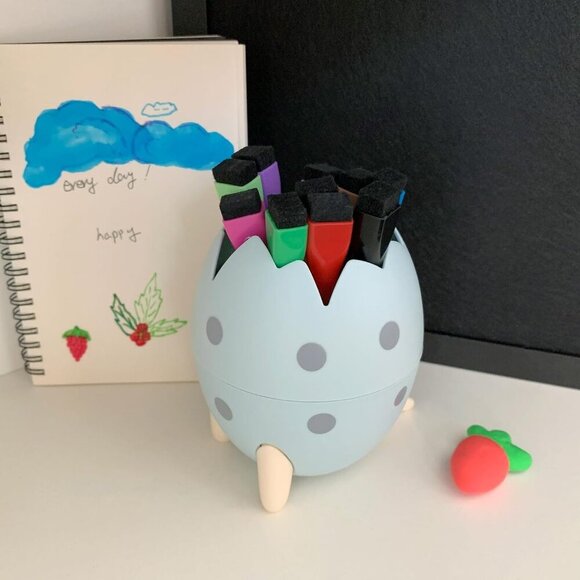 Dinosaur Egg Pen Holder for Desk Pencil Case Desktop Accessories Storage Organiz - Picture 6 of 7